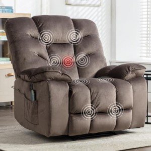 Oversized Power Recliner Chair with Massage and Heat
