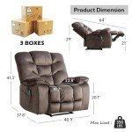 Oversized Power Recliner Chair with Massage and Heat