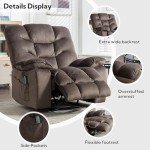 Oversized Power Recliner Chair with Massage and Heat
