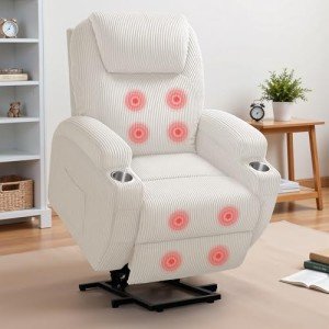 Flamaker Ergonomic Power Lift Recliner Chair - Beige