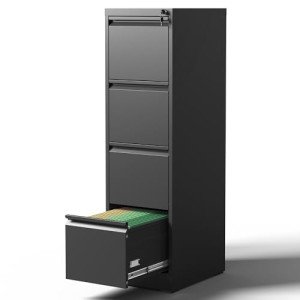 Yukimo Vertical File Cabinet with Lock and Drawers