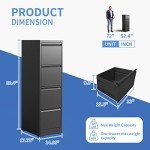 Yukimo Vertical File Cabinet with Lock and Drawers