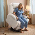Flamaker Ergonomic Power Lift Recliner Chair - Beige