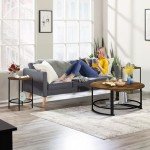 Modern 3-Piece Coffee Table Set in Rustic Brown