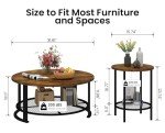 Modern 3-Piece Coffee Table Set in Rustic Brown