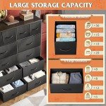 WLIVE 12-Drawer Tall Fabric Dresser - Charcoal Black