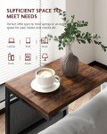 C Shaped End Table with Storage Bag, Rustic Brown