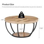 Tribesigns 31.7" Round Industrial Coffee Table