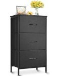 Black Small Dresser with 3 Storage Drawers