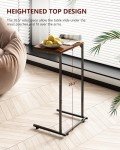 C Shaped End Table with Storage Bag, Rustic Brown