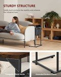 C Shaped End Table with Storage Bag, Rustic Brown