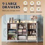 Stylish White LED Dresser TV Stand with Storage