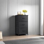 Black Small Dresser with 3 Storage Drawers