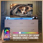 Stylish White LED Dresser TV Stand with Storage
