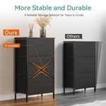 Black Small Dresser with 3 Storage Drawers