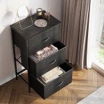 Black Small Dresser with 3 Storage Drawers