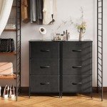 Black Small Dresser with 3 Storage Drawers
