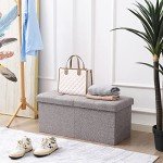 Foldable Storage Ottoman Bench with Flipping Lid