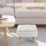 Cozy Cream Storage Ottoman with Padded Seat