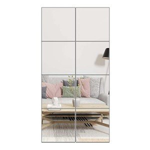 Ruomeng Frameless Full Length Mirror Tiles – 12” x 8