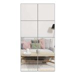 Ruomeng Frameless Full Length Mirror Tiles – 12” x 8
