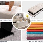 Foldable Storage Ottoman Bench with Flipping Lid