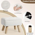 Cozy Cream Storage Ottoman with Padded Seat
