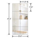 Ruomeng Frameless Full Length Mirror Tiles – 12” x 8