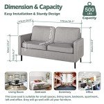 Light Grey 56" USB Loveseat Sofa for Any Space