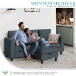 Modern L-Shaped Convertible Sofa with Ottoman