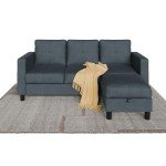 Modern L-Shaped Convertible Sofa with Ottoman