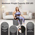 Dark Gray Storage Ottoman with Foam Cushioning