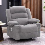 Rocker Recliner Chair with Heat, Massage & Swivel