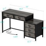 Unikito 5-Drawer Reversible Home Office Desk