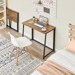 Compact Foldable Computer Desk in Rustic Walnut