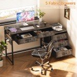 Unikito 5-Drawer Reversible Home Office Desk