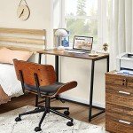 Compact Foldable Computer Desk in Rustic Walnut