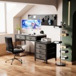 Unikito 5-Drawer Reversible Home Office Desk
