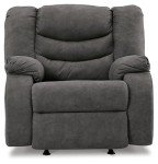 Gray Faux Leather Manual Rocker Recliner by Ashley