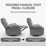Rocker Recliner Chair with Heat, Massage & Swivel