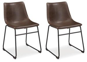 Mid Century 2-Pack Dining Bucket Chairs - Black & Brown