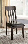 Dark Brown Cushioned Faux Leather Dining Chairs - Set of 2