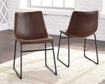 Mid Century 2-Pack Dining Bucket Chairs - Black & Brown