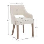Set of 2 Cream Farmhouse Dining Chairs
