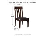 Dark Brown Cushioned Faux Leather Dining Chairs - Set of 2