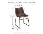 Mid Century 2-Pack Dining Bucket Chairs - Black & Brown