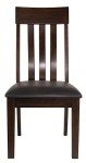 Dark Brown Cushioned Faux Leather Dining Chairs - Set of 2