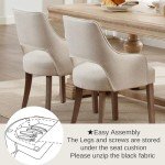 Set of 2 Cream Farmhouse Dining Chairs