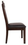 Dark Brown Cushioned Faux Leather Dining Chairs - Set of 2