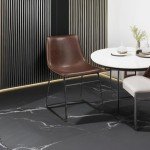 Mid Century 2-Pack Dining Bucket Chairs - Black & Brown